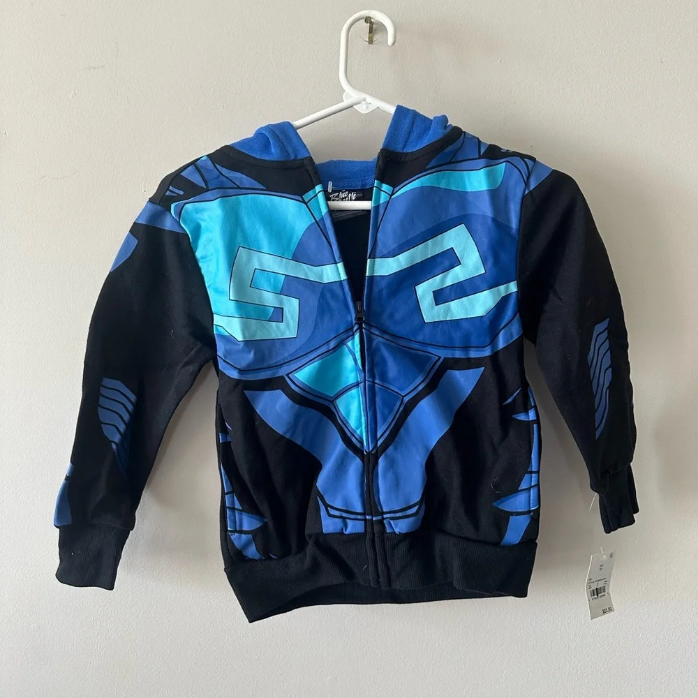 Boys Blue Beetle hooded mask jacket YXS 4/5 nwt - Picture 1 of 4